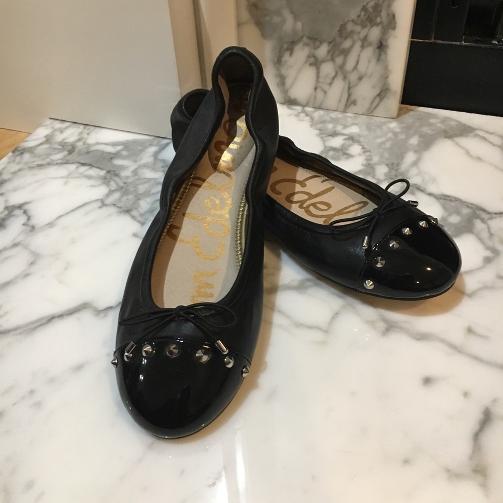 Sam Edelman bow studded toe ballet flats